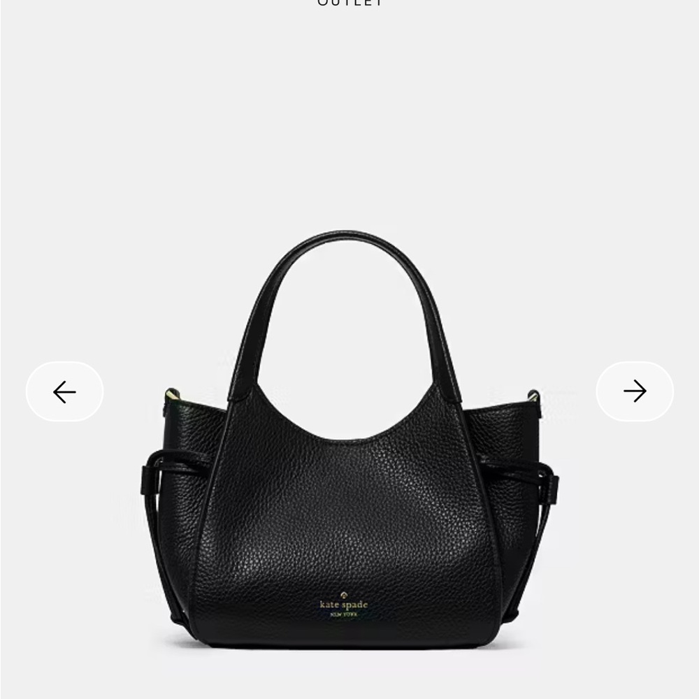 NWT kate spade stash small Black Pebbled authentic Leather Satchel w Strap New - Picture 12 of 15